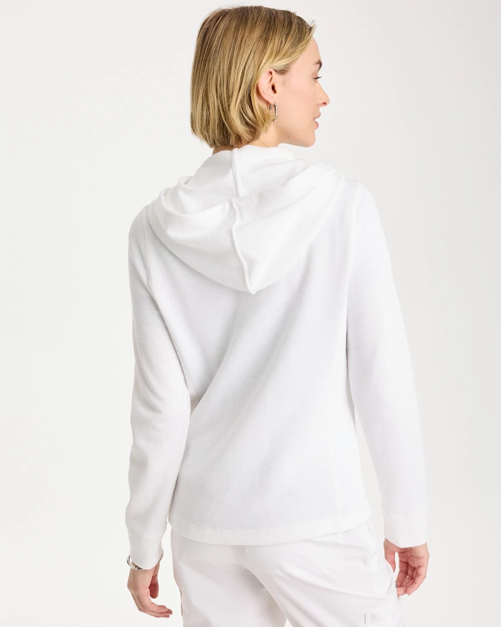 Chico's On Sale Alabaster Zenergy® Beach Slub Zip-Front Hoodie