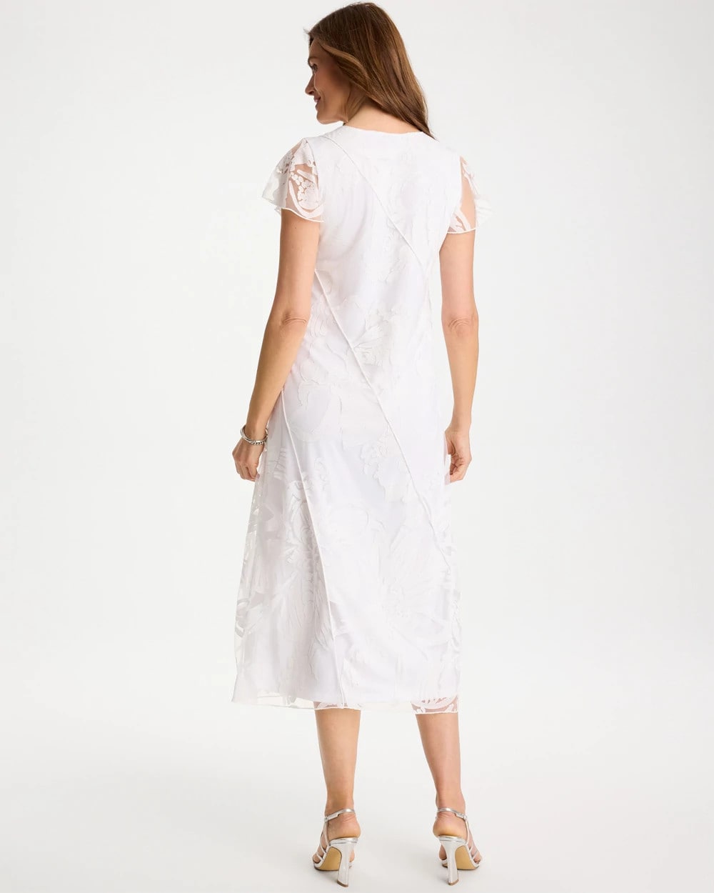 Chico's Online Alabaster Knit Burnout Floral Dress