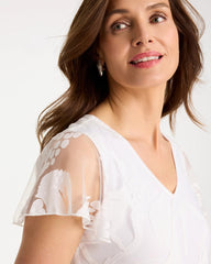 Chico's Online Alabaster Knit Burnout Floral Dress