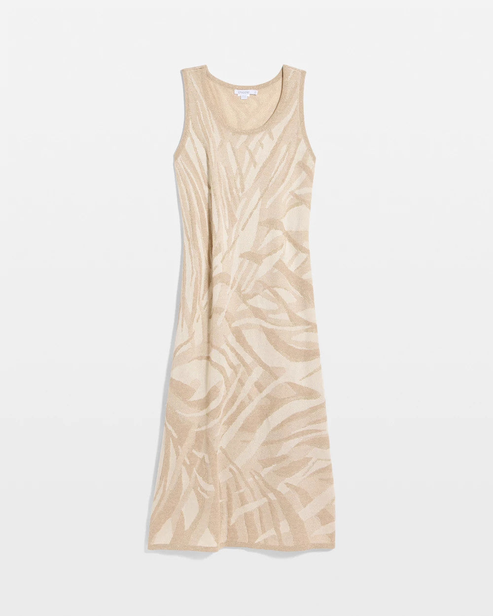 Chico's On Sale Gold Knit Printed Sweater Dress