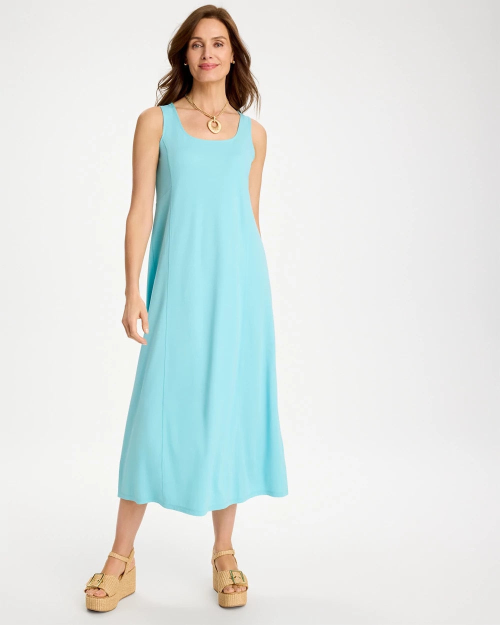 Chico's For Sale Bondi Blue Ponte Seamed Maxi Dress