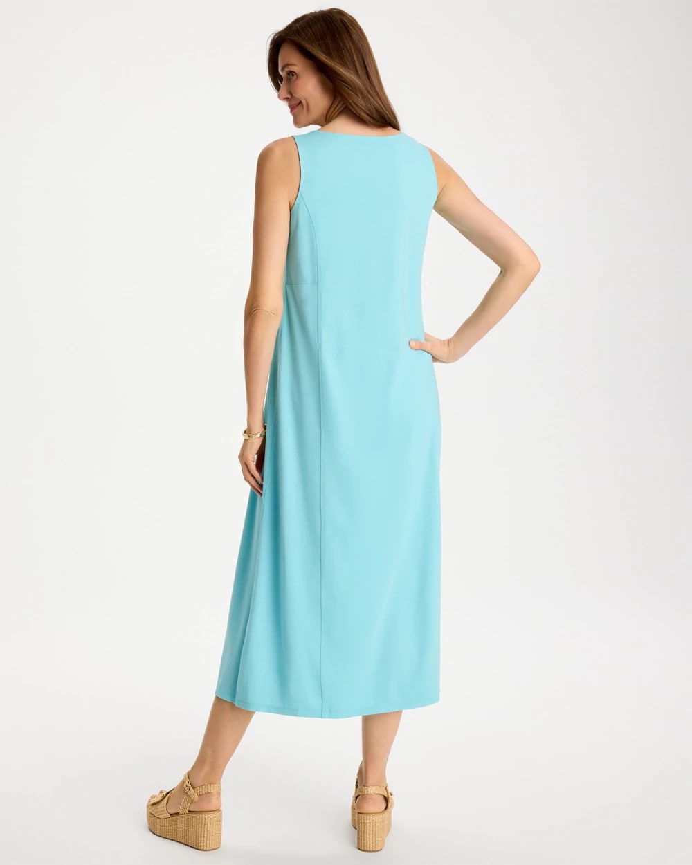 Chico's For Sale Bondi Blue Ponte Seamed Maxi Dress