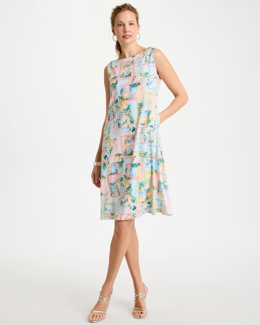 Chico's Online Bondi Blue Jersey Knit Positano Shift Dress