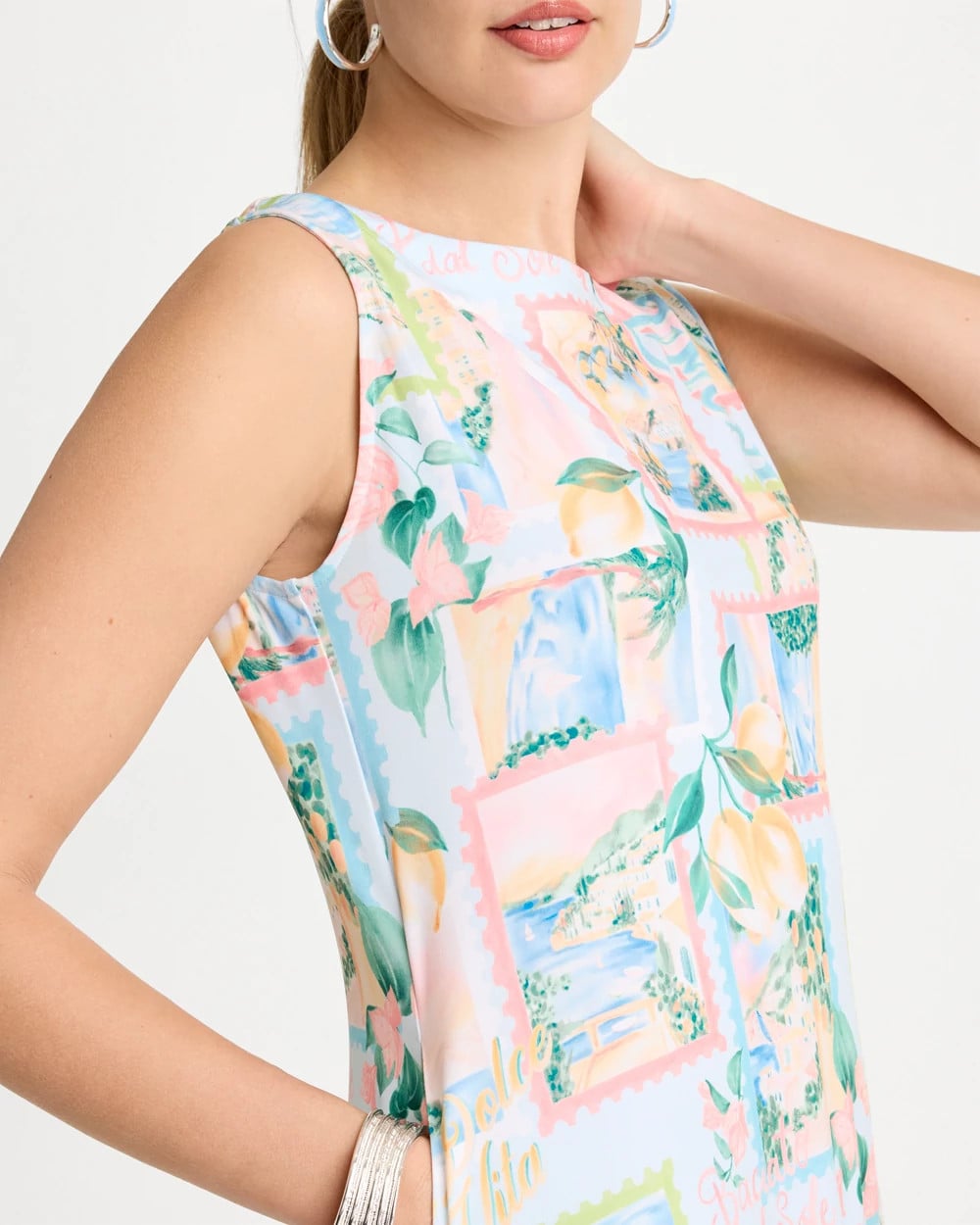 Chico's Online Bondi Blue Jersey Knit Positano Shift Dress
