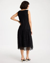 Chico's On Sale Black Embroidered Lace Sleeveless Dress