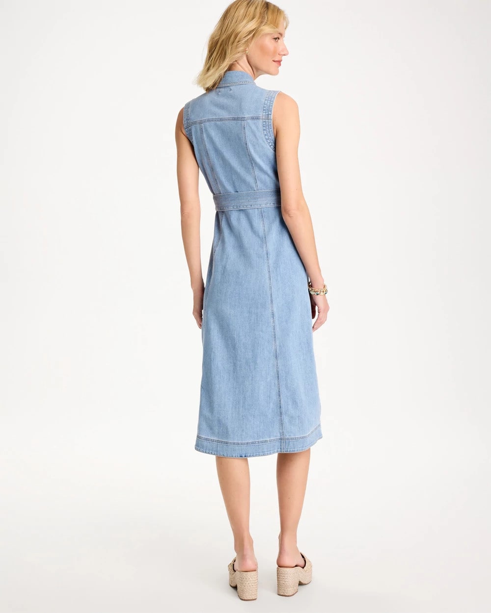 Chico's Outlet Medium Indigo Wash Sleeveless Denim Dress