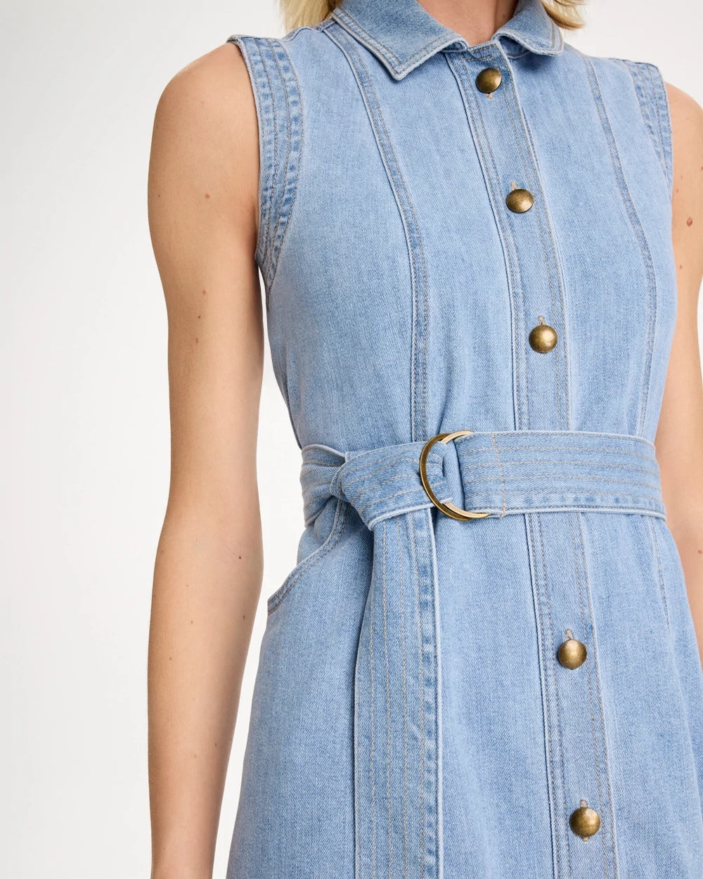 Chico's Outlet Medium Indigo Wash Sleeveless Denim Dress