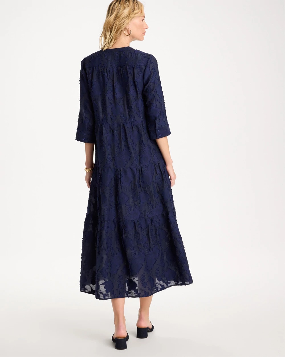 Chico's Online Passport Blue Tiered Lace Dress