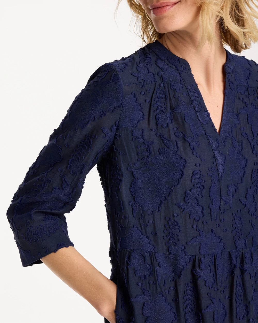 Chico's Online Passport Blue Tiered Lace Dress