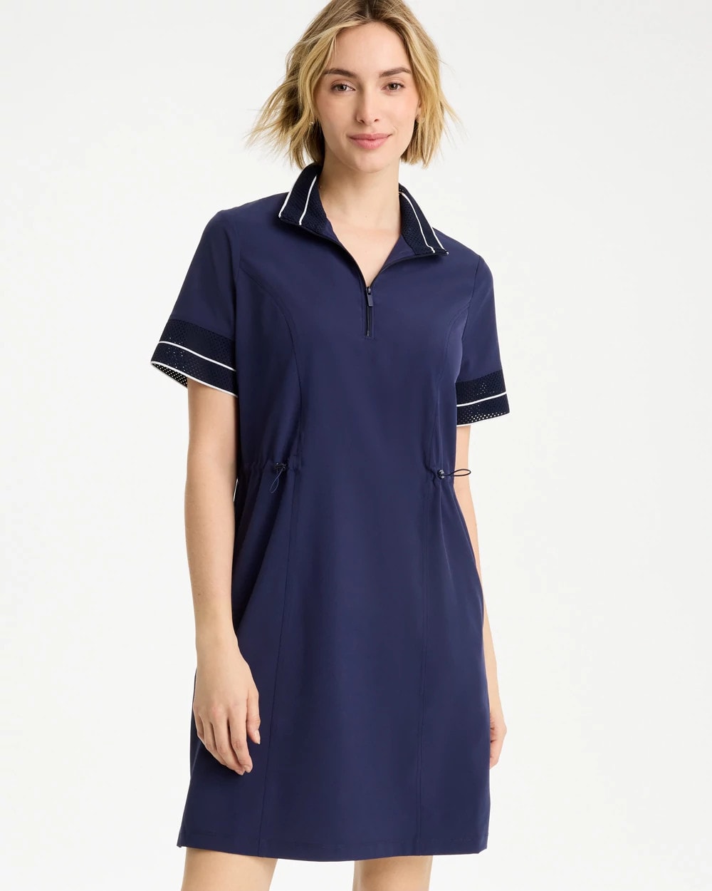 Chico's Discount Passport Blue Zenergy® UPF Mesh Trim Dress