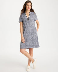 Chico's Sale Blue Muse Zenergy® UPF Crochet Contrast Trim Dress