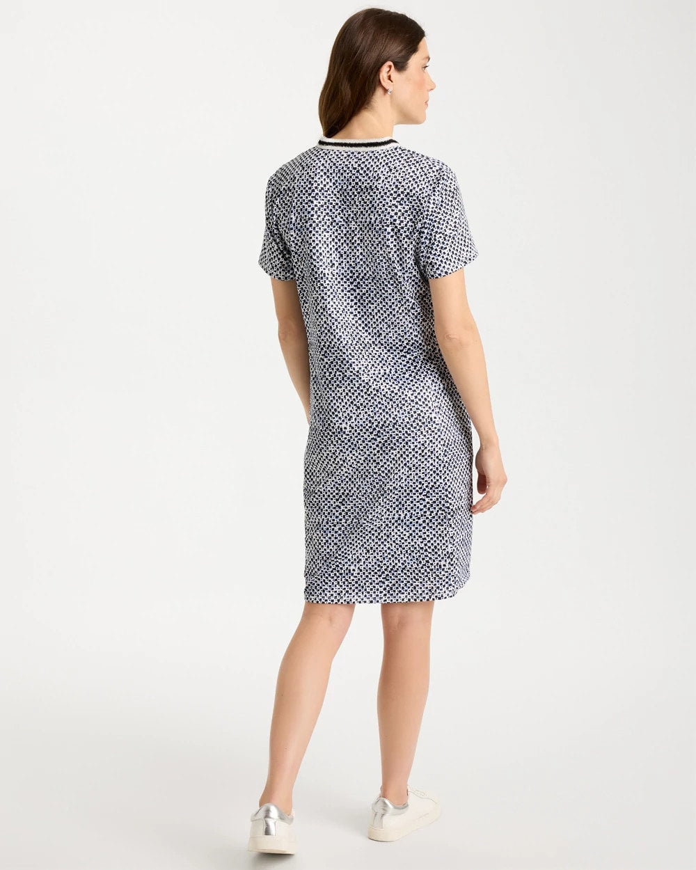 Chico's Sale Blue Muse Zenergy® UPF Crochet Contrast Trim Dress