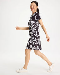 Chico's Outlet Black Zenergy® UPF Floral Nights Bungee Dress