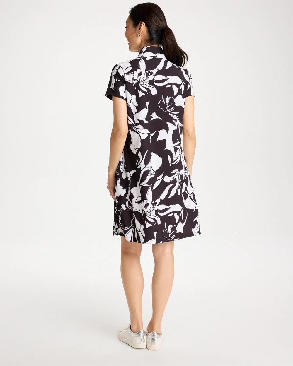 Chico's Outlet Black Zenergy® UPF Floral Nights Bungee Dress