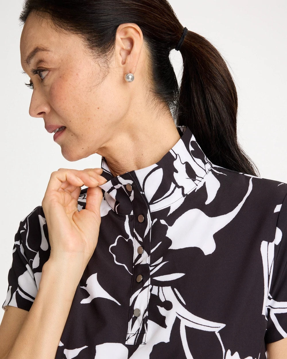 Chico's Outlet Black Zenergy® UPF Floral Nights Bungee Dress