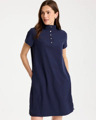 Chico's For Sale Passport Blue Zenergy® UPF Mockneck Bungee Dress