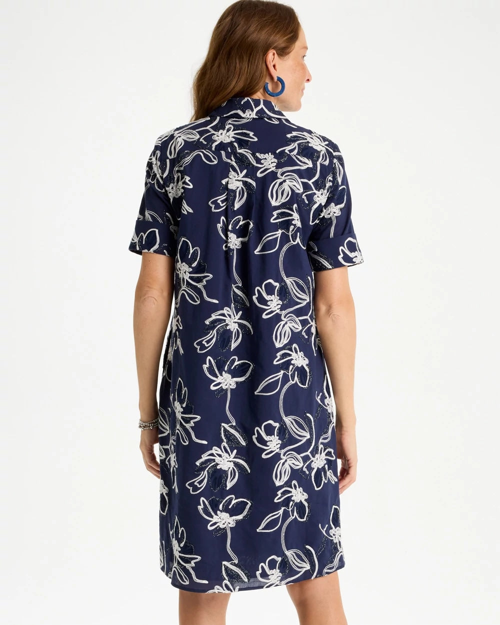 Chico's For Sale Passport Blue Embroidered Floral Dress