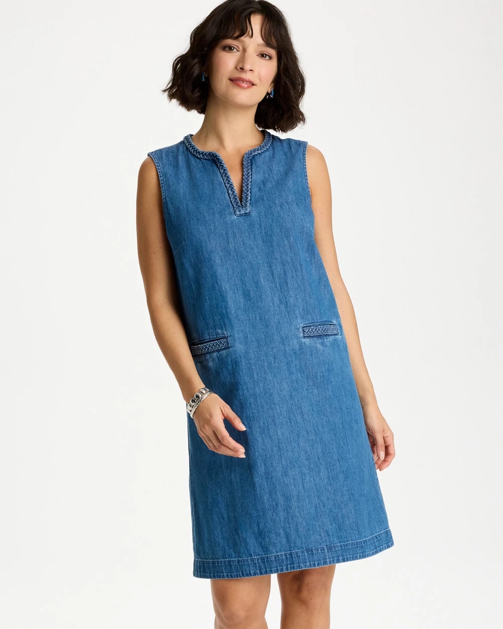 Chico's Online Indigo Denim Braided Dress