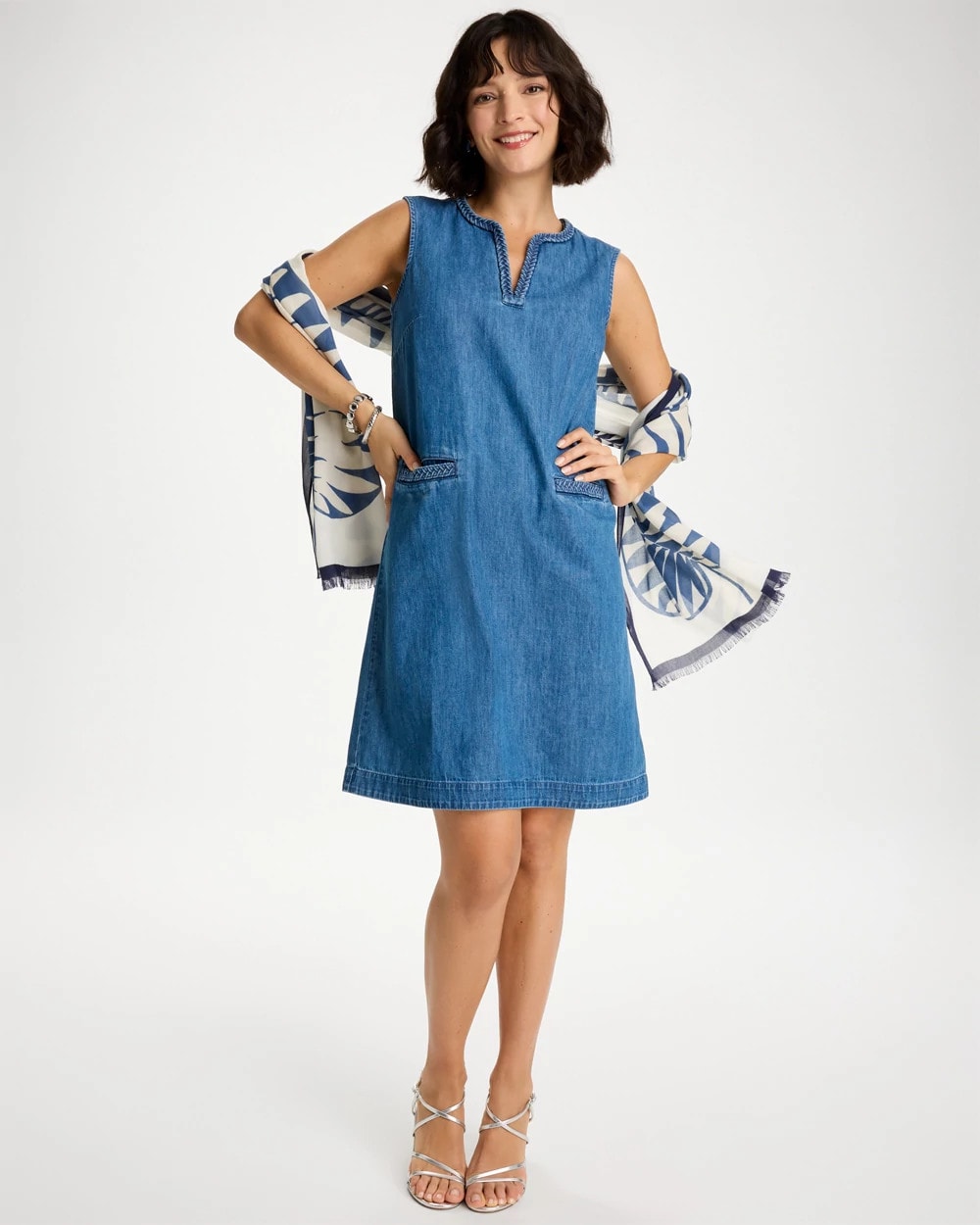 Chico's Online Indigo Denim Braided Dress