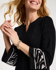Chico's Outlet Travelers Black Travelers™ Zebra Trim Kurta Dress