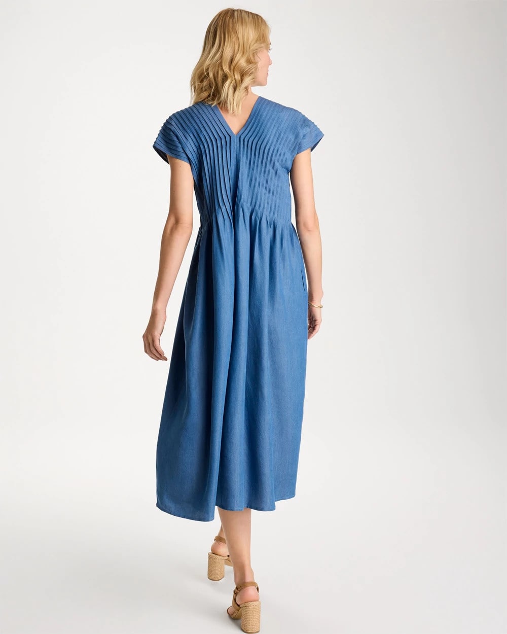 Chico's For Sale Indigo Denim Popover Midi Dress
