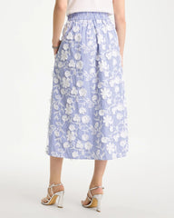 Chico's Online Alabaster Cotton Embroidered Floral Skirt
