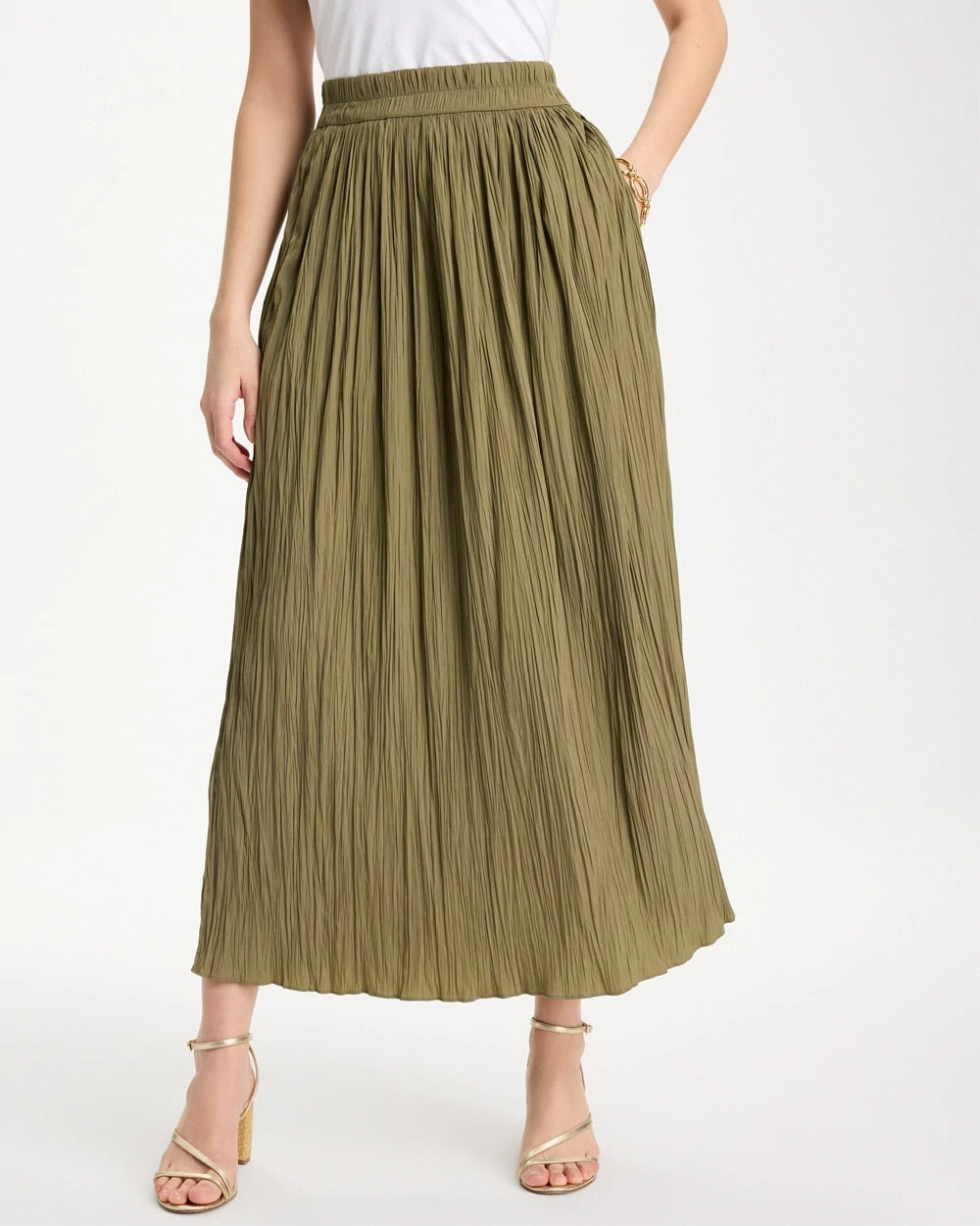 Chico's Discount Lichen Sea Island Pull-On Maxi Skirt