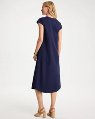 Chico's Outlet Passport Blue Soft-Stretch Cotton Slub Dress