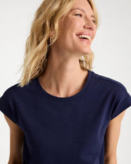 Chico's Outlet Passport Blue Soft-Stretch Cotton Slub Dress