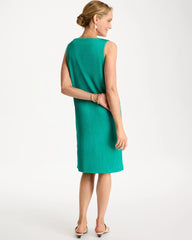 Chico's For Sale Topanga Green Travelers™ Crinkled Satin Tank Dress