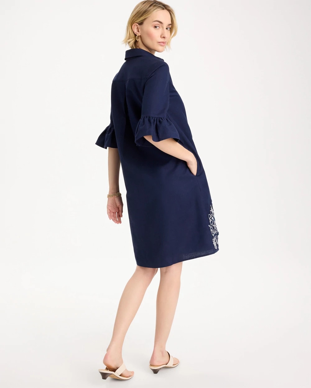 Chico's Online Passport Blue 3D Applique Dress