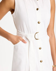 Chico's Outlet Alabaster Denim Sleeveless Shirtdress