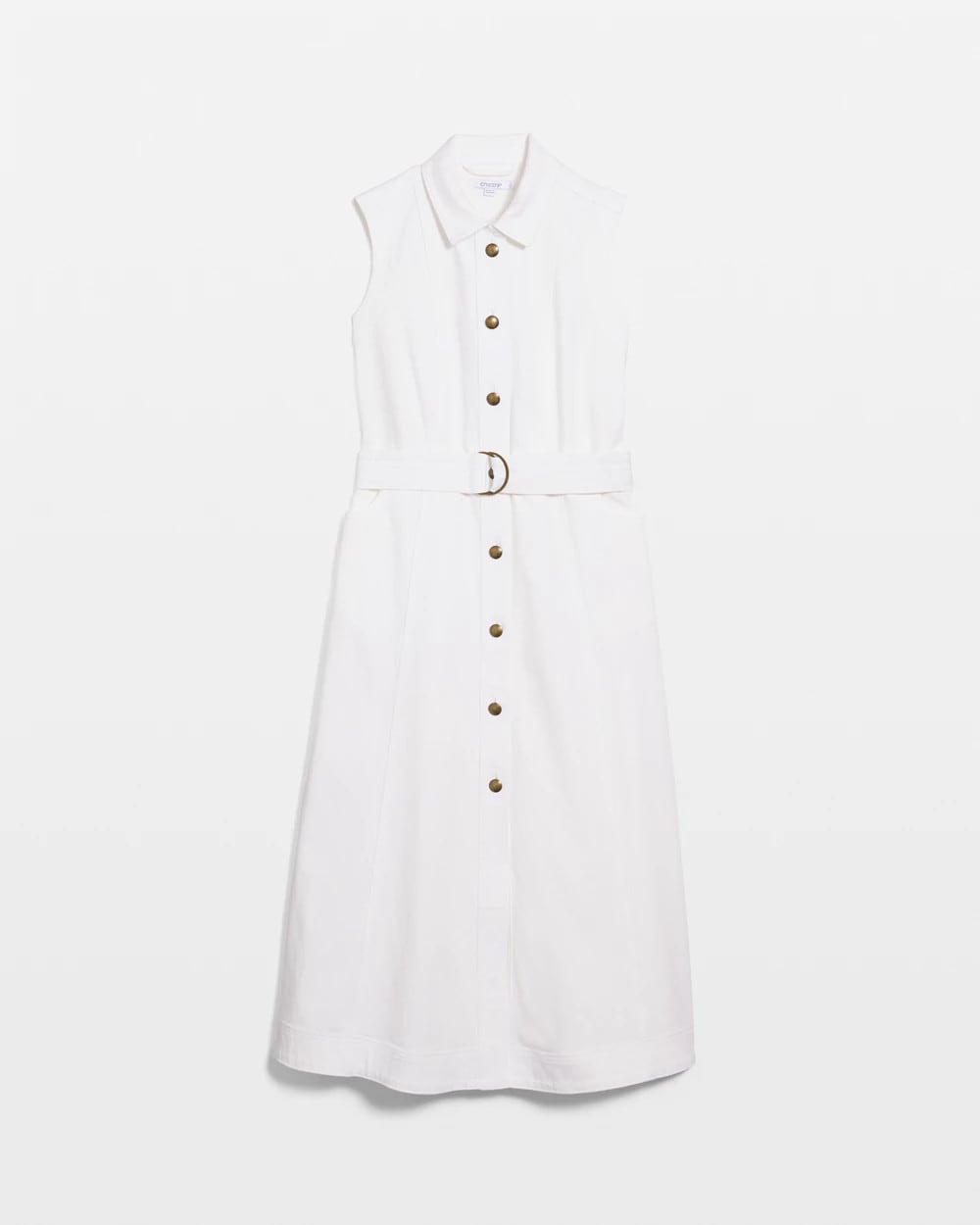 Chico's Outlet Alabaster Denim Sleeveless Shirtdress