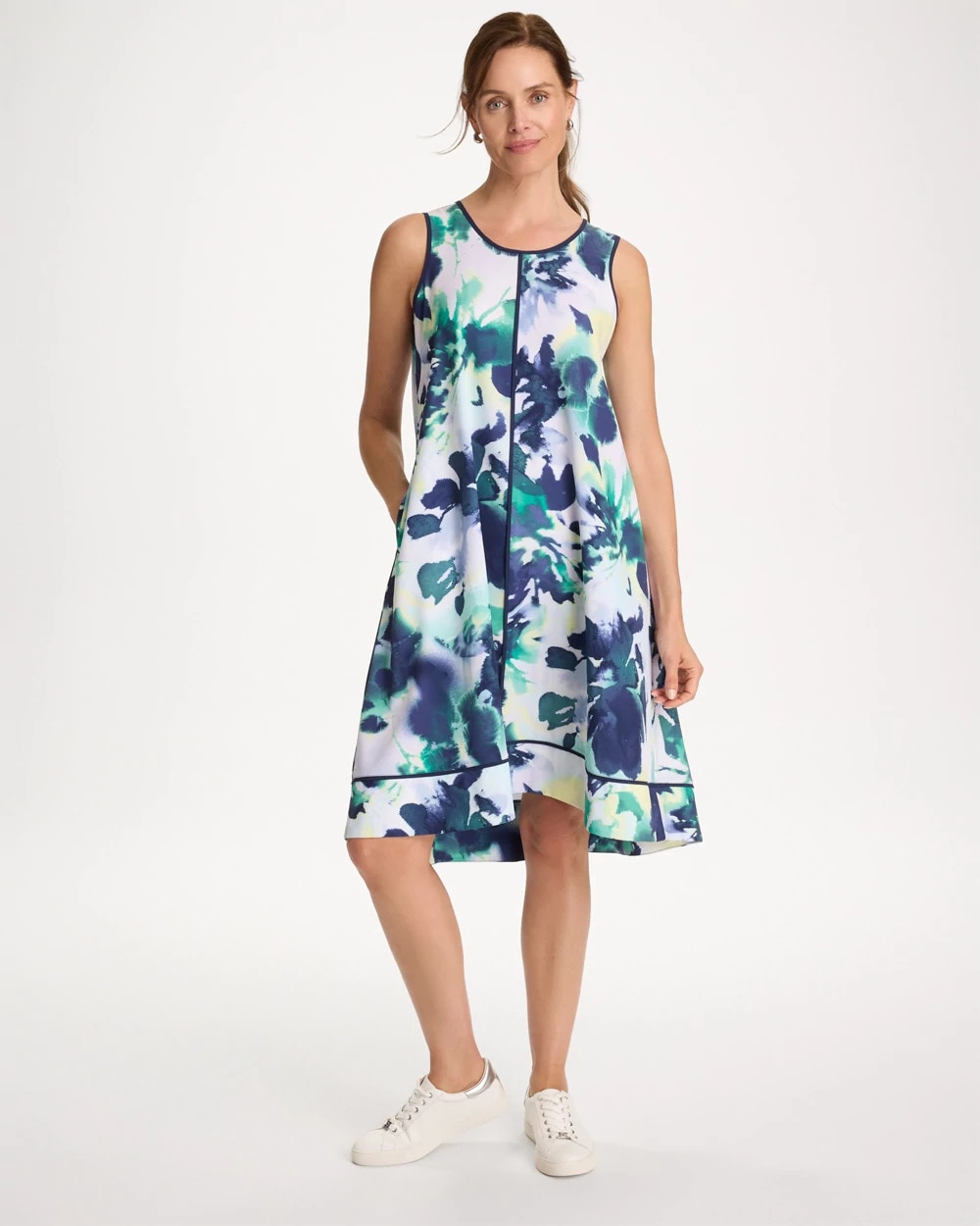 Chico's On Sale Topanga Green Zenergy® UPF Floral Midi Dress