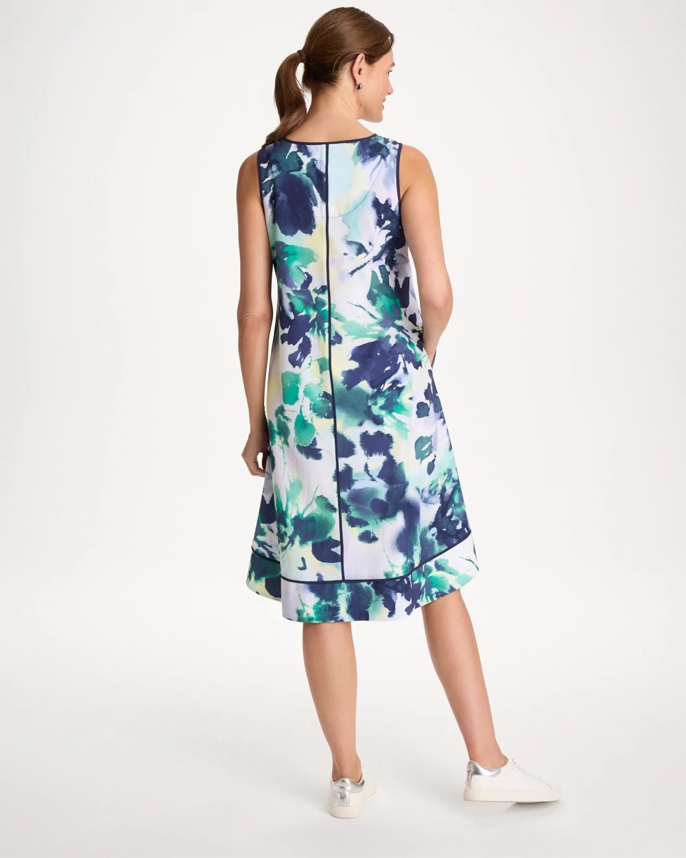 Chico's On Sale Topanga Green Zenergy® UPF Floral Midi Dress
