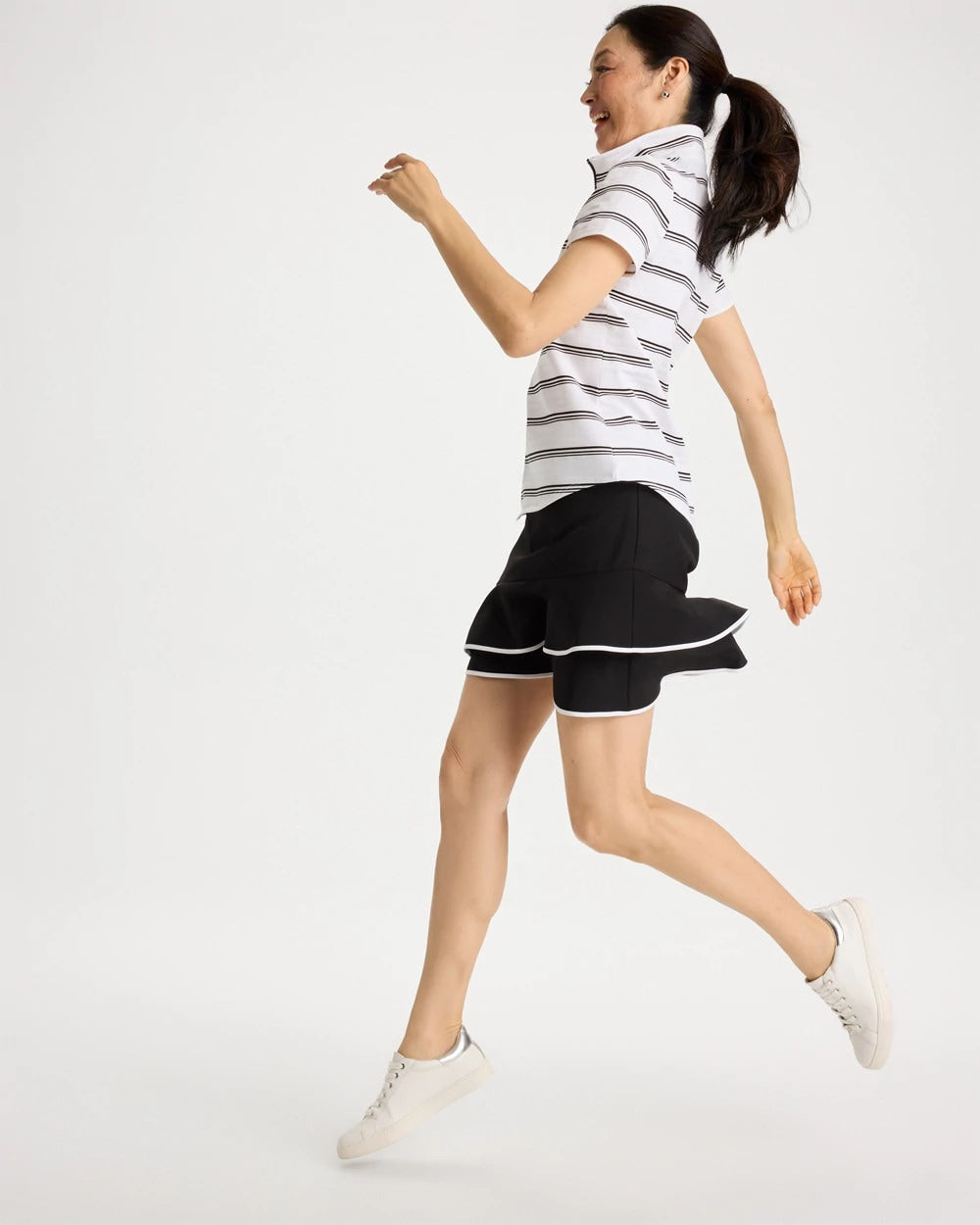Chico's Sale Black Zenergy® UPF Contrast Tulip Hem Skort