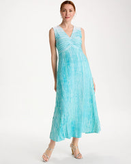 Chico's On Sale Bondi Blue Ombre Coastal Striped Knit Dress