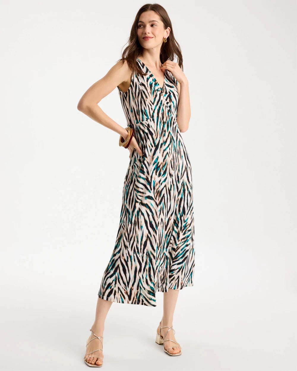 Chico's For Sale Jade Glow Animal Print Jersey Knit Dress
