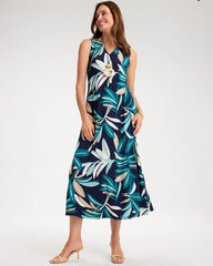 Chico's Outlet Kings Navy Travelers™ Palm Maxi Dress