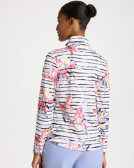 Chico's Discount Calypso Coral Zenergy® UPF Lily Print Half Zip