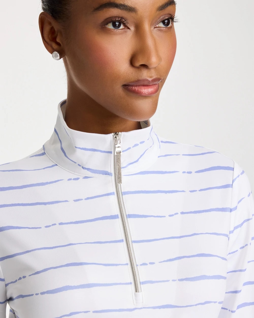 Chico's Sale Blue Muse Zenergy® UPF Caviar Half Zip