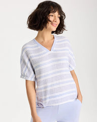 Chico's Outlet Indigo Ice Zenergy® Striped Gauze Lounge Shirt