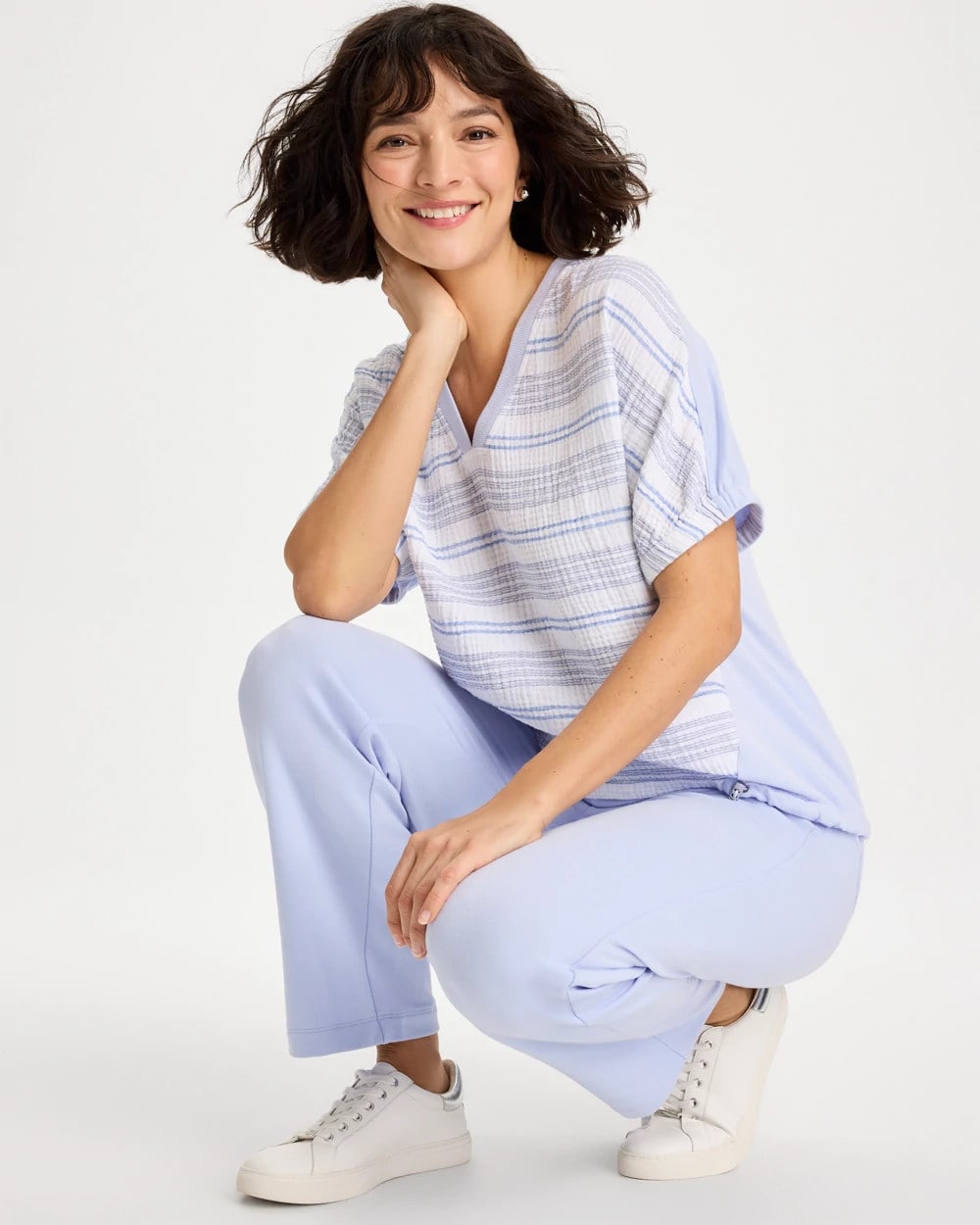 Chico's Outlet Indigo Ice Zenergy® Striped Gauze Lounge Shirt