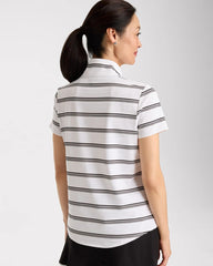 Chico's On Sale Black Zenergy® UPF Striped Half-Zip Polo