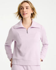 Chico's For Sale Pale Sweet Pea Zenergy® Beach Slub Half-Zip Pullover Top