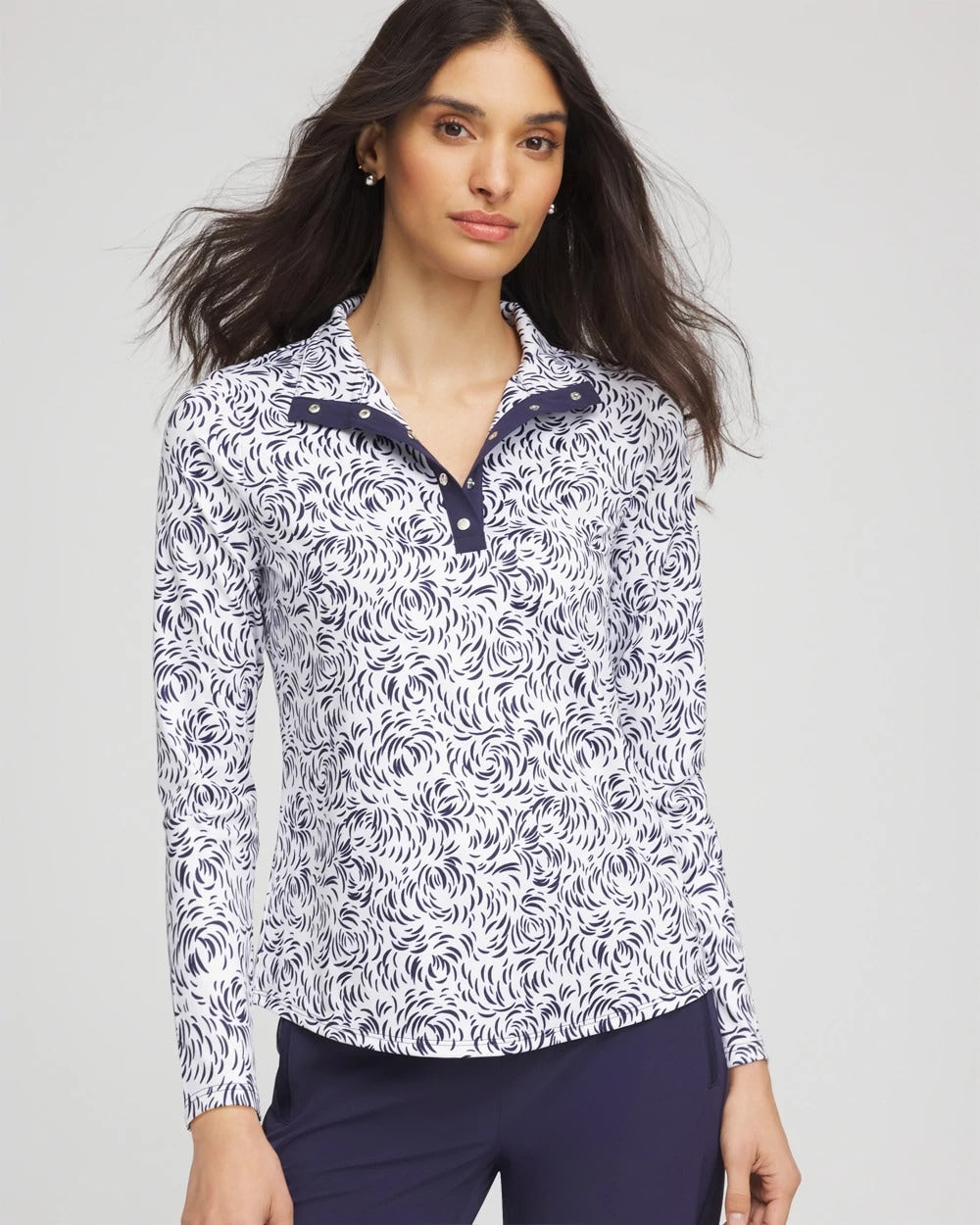 Chico's Online Passport Blue Zenergy® UPF Palma Pullover