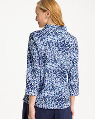 Chico's Discount Amparo Blue Zenergy® UPF Ruffle Neck Top
