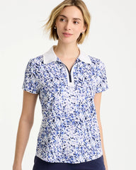 Chico's Sale Amparo Blue Zenergy® UPF Half-Zip Collared Pullover Top