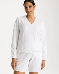 Chico's Outlet Alabaster Zenergy® Terry Cloth Jacquard Top