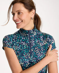Chico's For Sale Topanga Green Zenergy® UPF Dots Half Zip Polo